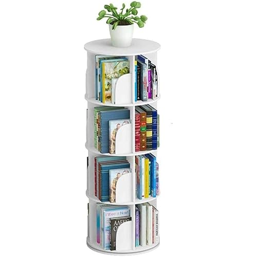 Toytexx Inc & Design 4 Tier 360° Rotating Stackable Shelves Bookshelf Organizer (White)
