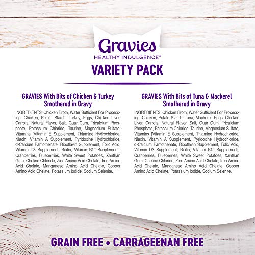 Wellness Healthy Indulgence Gravies Variety Pack Adult Wet Cat Food, Natural, Protein Rich, Grain Free, 2 Flavors, 3 oz, Pack of 8 Pouches - image 6