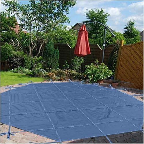Bâche de sécurité d'hiver robuste pour piscine creusée avec ancrages en laiton et kit d'installation – Protection durable contre les débris et les intempéries