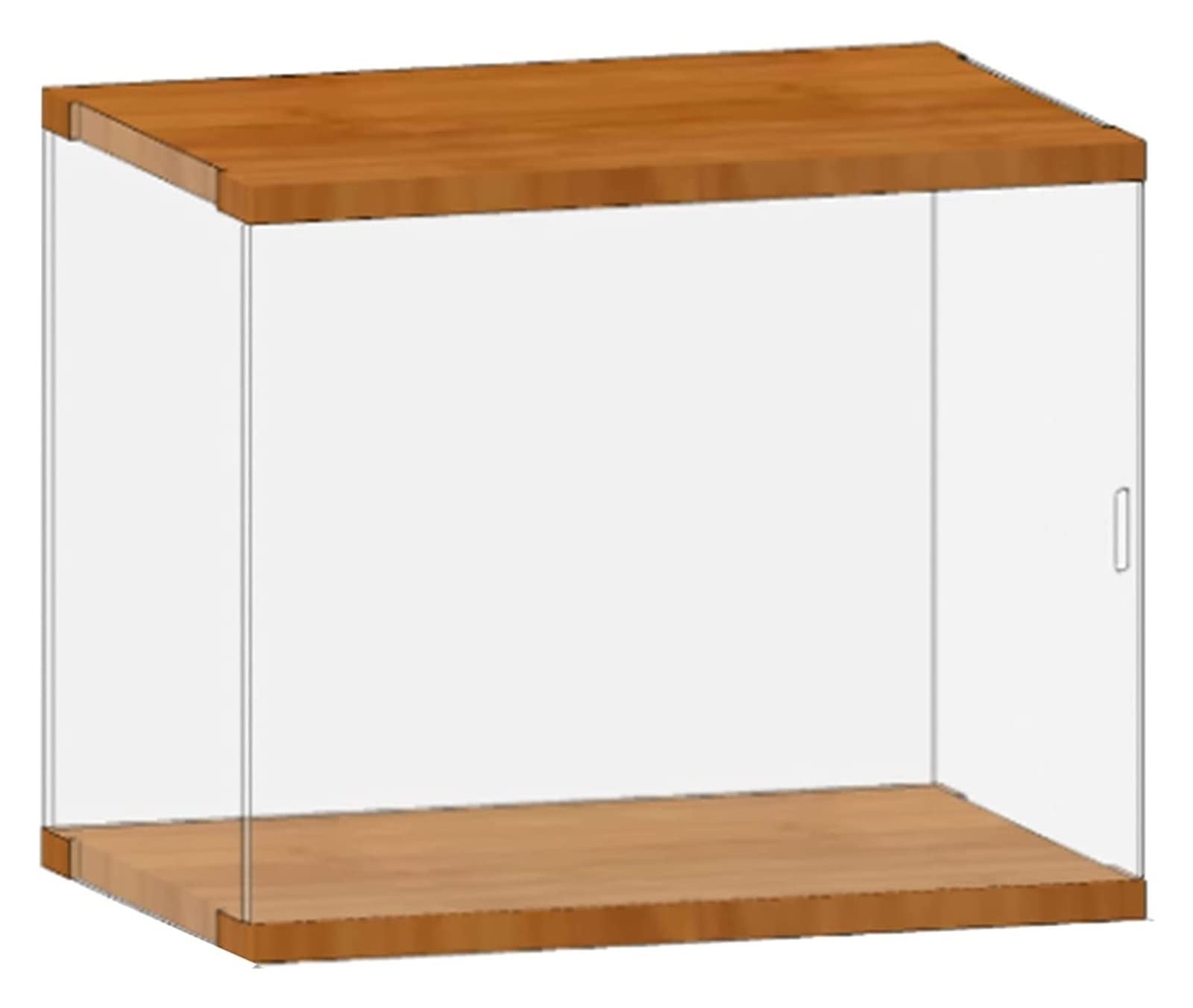 Transparente Estantes Acrílico Vitrina De Vitrina Acrílica, Caja De Almacenamiento Apilable De Madera A Prueba De Polvo For Estantería Organizador De Escritorio De Escritorio, Vitrina De Cubo Extraíb