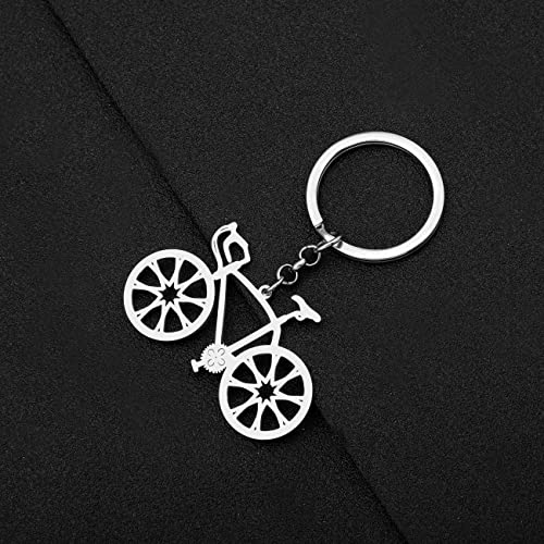 WEVENI Stainless Steel Cute Road Bike Keyring Bicycle Key Chain Rings Jewelry Car Charms for Women Girls Cycling Enthusiasts3