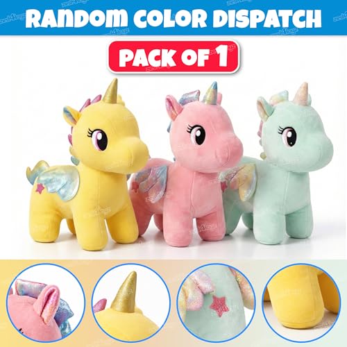 Image of Zest 4 Toyz Unicorn Soft Toy for Girls (30 cm) | Rainbow Horn Unicorn Toy | Cute Stuffed Animal Plush Toy | Baby Toys | Cuddly Teddy Bear for Kids | Birthday Gift for Girls - Multicolor (Pack of 1)