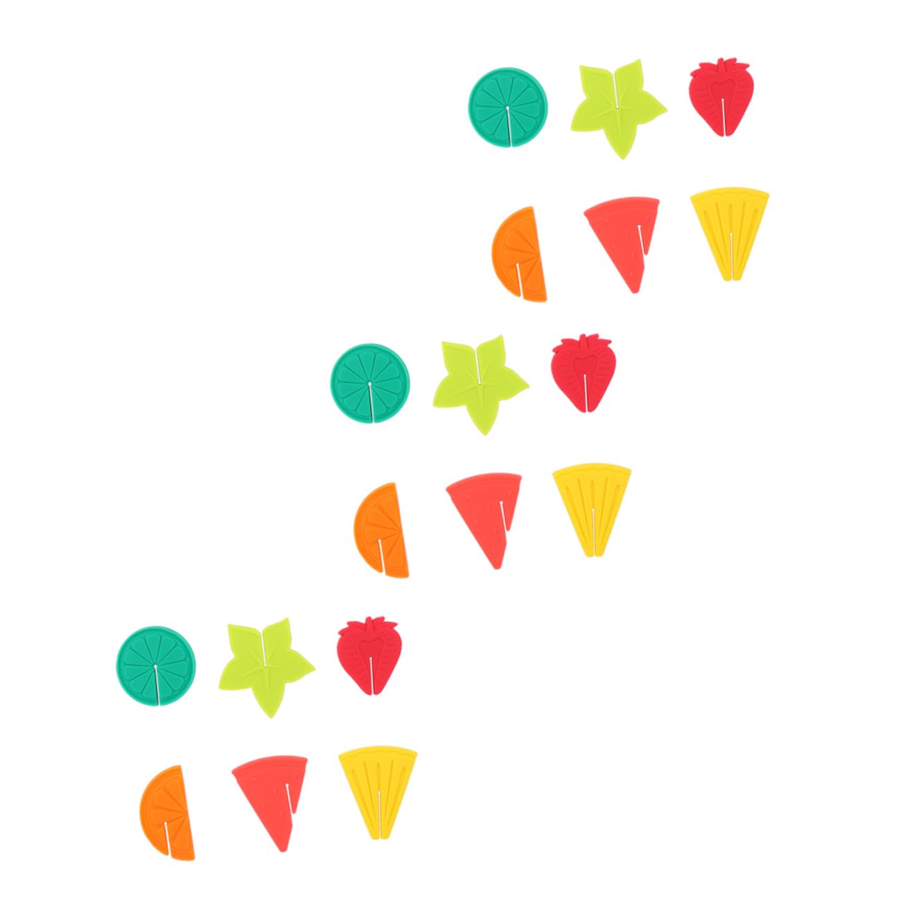 Cabilock 18Pcs Creative Fruit Shape Silicone Drink Markers for Wine Glasses Assorted Recognizers and Easy to Clean Wine Adornments Fun Beverage Tags for Parties