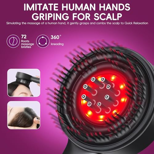 Image of Oil Applicator Comb|Red Led Light Therapy |Boost Hair Growth| Reduce Dandruff | Relieve Stress |High Vibration Corded Electric Scalp /Head Massager | 6 ML Oil Tank | 3 Hr Run-Time| Type-C