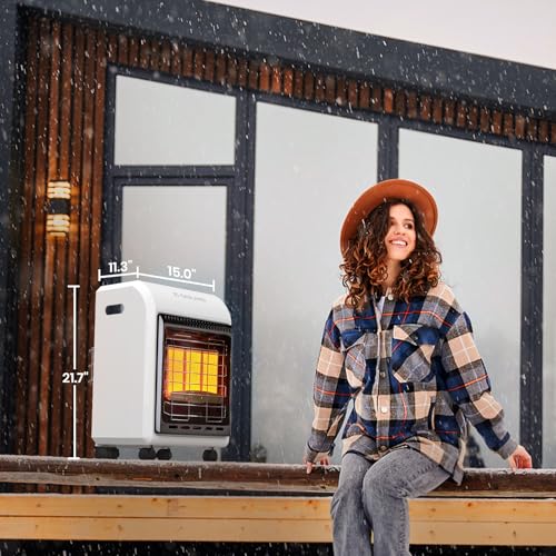GASLAND MHA18W Propane Radiant heater,18,000 BTU Warm Area up to 450 sq.ft, Portable LP Gas Heater for Garages, Ultra Quiet Propane Heater with LP Regulator Hose (White)