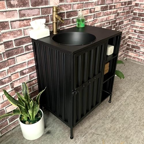 Fregadero de baño industrial, mueble de tocador de hierro retro para bar KTV y Cyber Café, diseño estilo loft