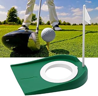 Solomi Putting Cup - Plastic Adjustable Hole White Flag Golf Practice Putting Cup