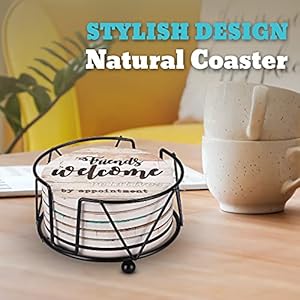 Funny Coasters - House Warming Gifts New Home - Housewarming Gifts for Women, Men, Couple, New Homeowner - Farmhouse Bar Coasters for Drinks with Holder - First Apartment Essentials Funny Coasters House Warming Gifts New Home Housewarming Gifts for Women Men Couple New Homeowner Farmhouse Bar Coasters for Drinks with Holder First Apartment Essentials