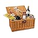Römer Präsente Geschenkset Mediterrane Vielfalt: 8-teiliges Set; mediterraner Korb + Pizza Gebäck, Sugo, Pasta, Oliven, Terrine + 2 Flaschen Wein