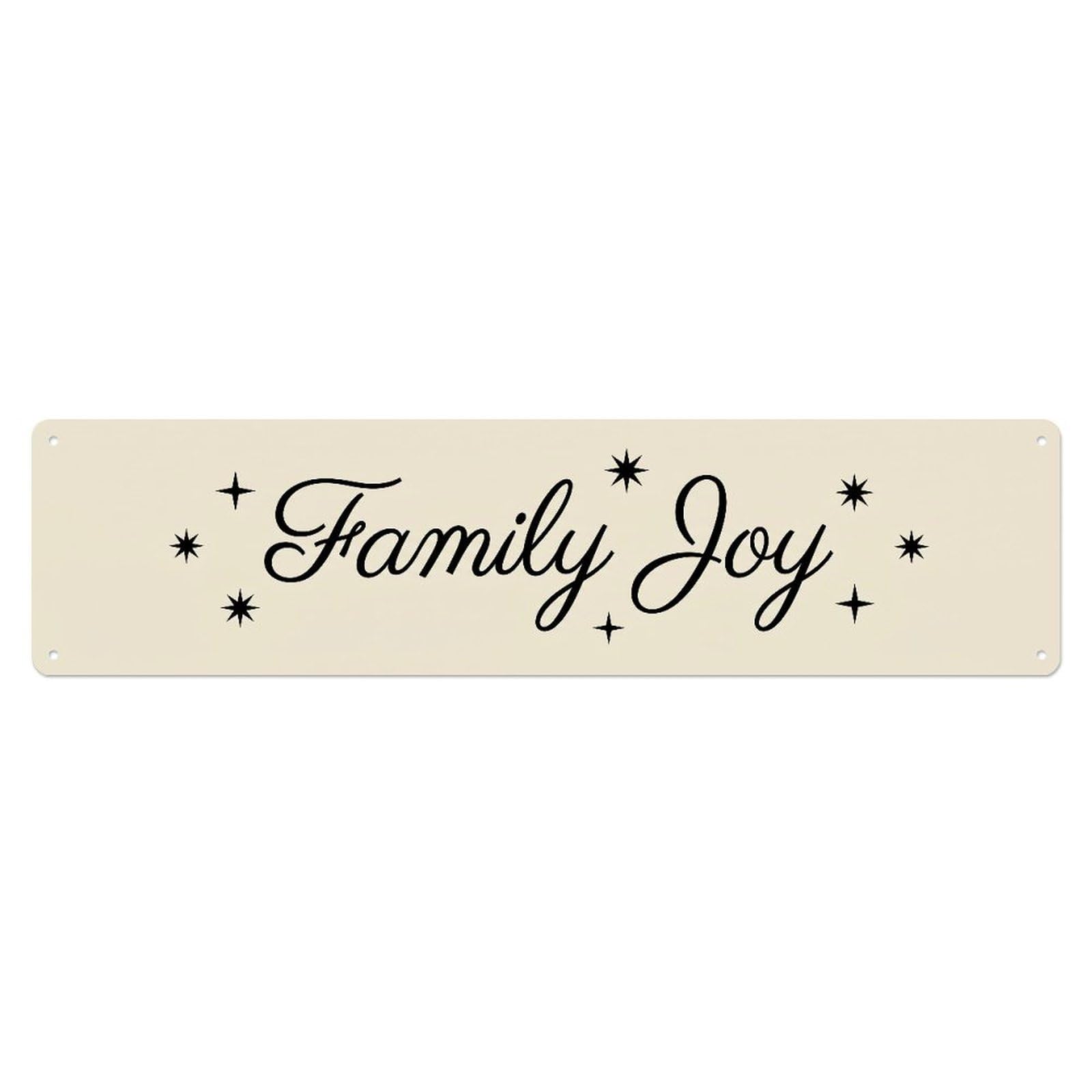 Family Joy Welcoming Space Metal Tin Skinny Sign Plaque Wall Decor for Cafe, Club Bar, Office, Home Garden Metal Poster 4x16Inch
