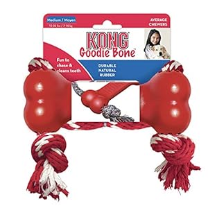   KONG-Goodie-Bone-with-Rope-Classic-Durable-Natural-Rubber-Dog-Bone-Supports-Mental-Engagement-Treat-Dispensing-Red-for-Medium-Dogs
