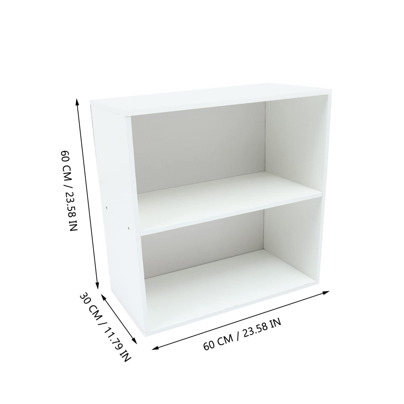 1 x weißes Bücherregal für Büro und Zuhause, mehrschichtige Holzbasis, Spind für Haushaltsbücher und Make-up-Aufbewahrung