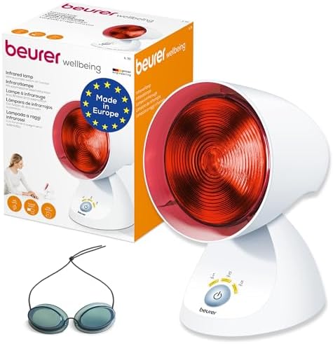 Beurer Lampe à Infrarouge IL 35 - Lumière et Chaleur pour votre Bien-Être- Lampe Chauffante Bienfaisante en Cas de Rhumes et de Tensions Musculaires - Minuteur Êlectronique à 3 Niveaux - 150 watts