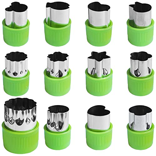Nifogo Plätzchen Ausstecher, Ausstechformen, 12 Stück Edelstahl Keksausstecher, Torten Deko, Fondant Ausstecher Backzubehör für Kuchen Plätzchen Gemüse Obst (12 Stück) Cover
