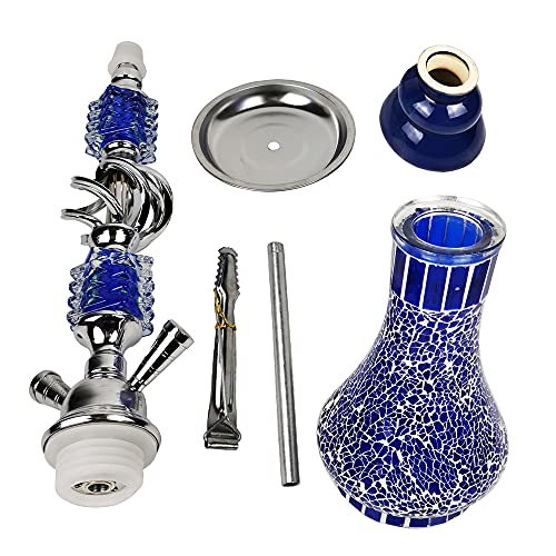 DXP Wasserpfeife Shisha Mosaik Hookah mit 2 Schläuchen ca.55cm inkl. Kohlezange, Tonkopf Zubehör – Bild 3