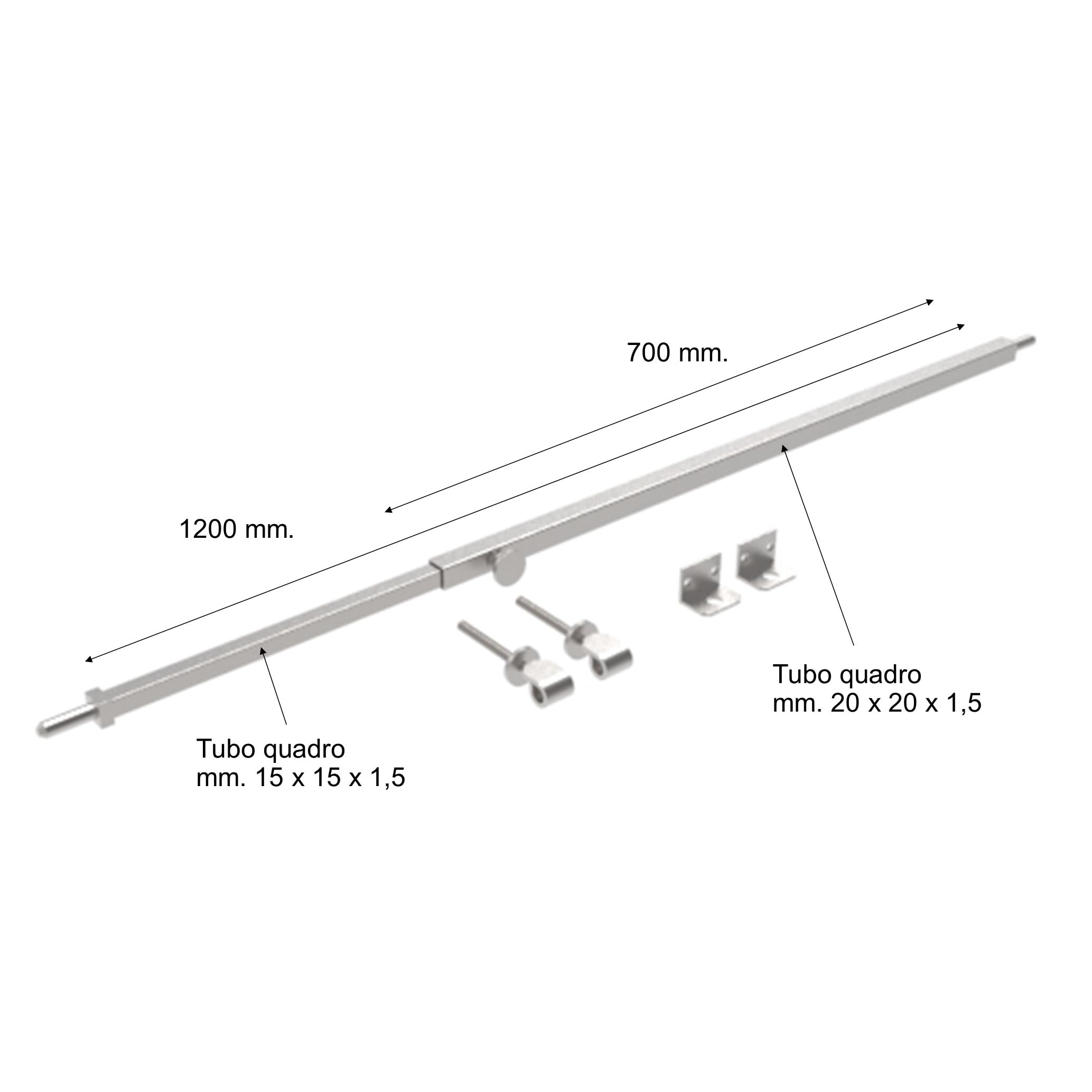 Barre anti-intrusion de sécurité - acier inoxydable 316L - extensible de 700 à 1200 mm. - anti-effraction - antivol - pour portes, portes et fenêtres - résistant - haute qualité - DimAccessoires