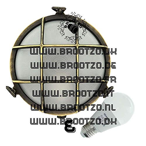 Discus - Lampada rotonda per nave, in ottone