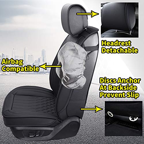 Image of Aierxuan Seat Covers for Toyota Camry, Honda Civic (Black, Full Set)