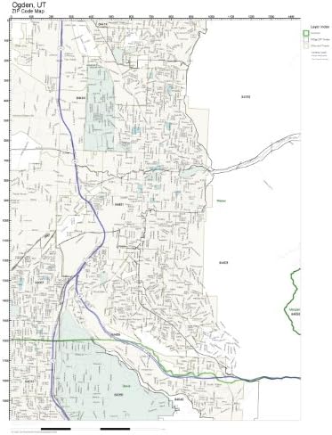 Amazon.com: Working Maps Zip Code Wall Map of Ogden, UT Zip Code Map ...