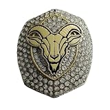 Legacy Rings 2025 GOAT Fantasy Football Championship Trophy Ring Gold Tone and Silver Tone, Award for the Greatest of All Time Fantasy Football League Champion Winner Clear Stones | with Stand (10)