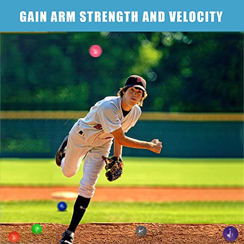 Sunnordic 6/9 Pack Plyometric Weighted Baseball Set (3.5-16/35/53/70Oz) With 25/35/50Lb Resistance Arm Care Band For Pitching, Batting Practice, Soft Shell Training Softball Ball For All Skill Level #TOP2