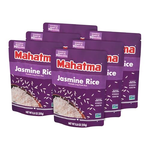 Mahatma Ready to Heat Jasmine Rice, Precooked Rice, Microwaveable in 90 Seconds,...