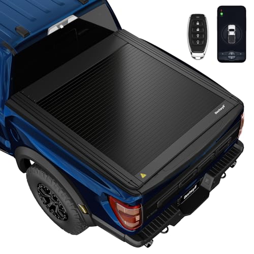 Image of Bestwyll Electric Retractable Tonneau Cover Fits Ford F150 2015-2026 5.5Ft | f-150 raptor lightning power tonneau cover t slot rail no drill weatherproof cargo security