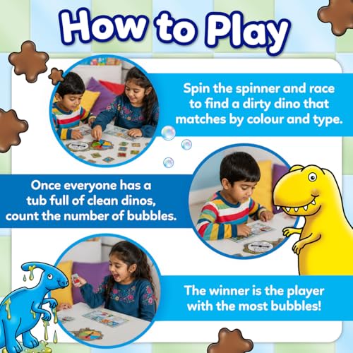 Image of Orchard Toys Dirty Dinos Counting Game for Kids | Colour & Counting Educational Board Game | Kids Learning Games | Teachers Tested Board Game | Number Learning Games | Age 3 to 6 Years