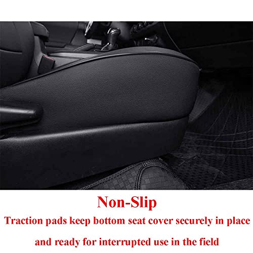 Image of EKR Tacoma Front Seat Covers Custom Fit for Toyota Tacoma 2012 2013 2014 2015 (Regular Seats), Leather Truck Seat Cover for Car - Front Row Only,Faux Leather(Black)