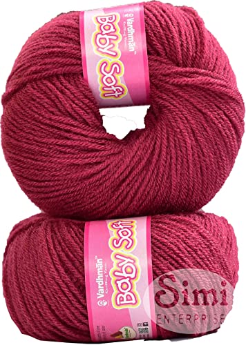 Image of 100% Acrylic Wool Rosewood (16 pc) Baby Wool Wool Ball Hand Knitting Wool /Art Craft Soft Fingering Crochet Hook Yarn, Needle Knitting Yarn Threa H INF