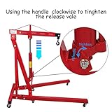 HongK- 2 TON Red 4400lb Heavy Duty Engine Motor Hoist Cherry Picker Shop Crane Lift [P/N:...