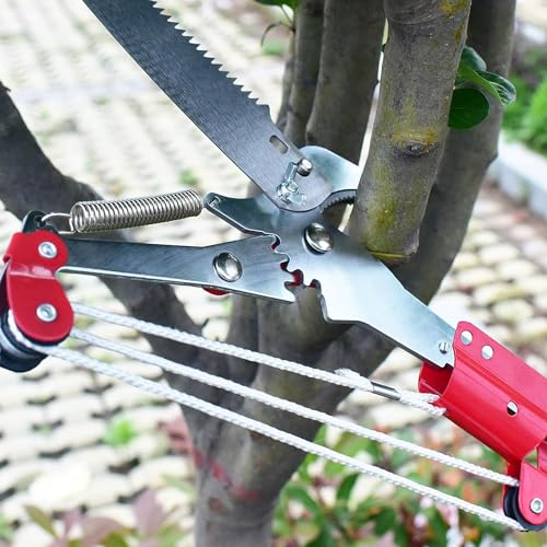 Image of Telescopic Tree Pole Pruning Saw, Pole Saw, Manual Pole Cutter for pruning Trees branches and leave, Tree Pole Pruner, Long Cutter Shearing (Without Pole)