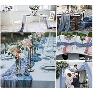 10 pcs dusty blue 10ft cheesecloth table runner 23×120 boho gauze table runner romantic cheese cloth table runners rustic sheer runner for wedding arch bridal baby shower birthday party easter decor  urban country home decor