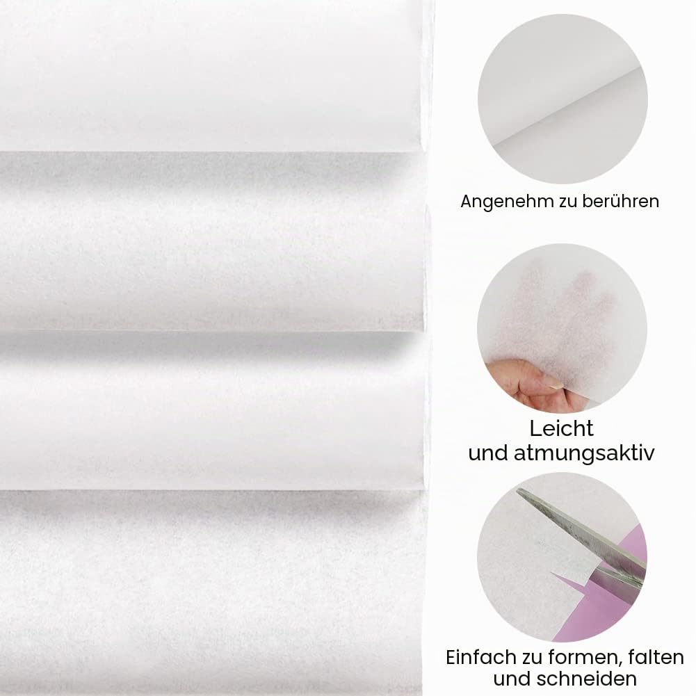 Seidenpapier weiß 125 Blatt 50 x 76 cm Transparentpapier Basteln Papier zum Basteln Geschenkpapier Kunsthandwerk und zur Dekoration für Geburtstag Hochzeit,17gm