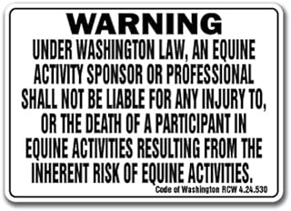 WASHINGTON Equine Sign activity liability warning statute horse farm barn stable