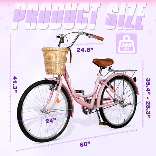 Max4out Beach Cruiser with Rattan Basket