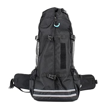 IndyDukaan Dog Carrier Breathable Corgi Carrying Bag Hiking Travel Pet Backpacks Black