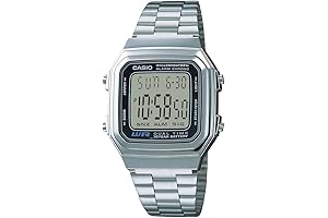 Men's Vintage A178WA-1A Silver Stainless-Steel Quartz Watch with Grey Dial: A Timeless...