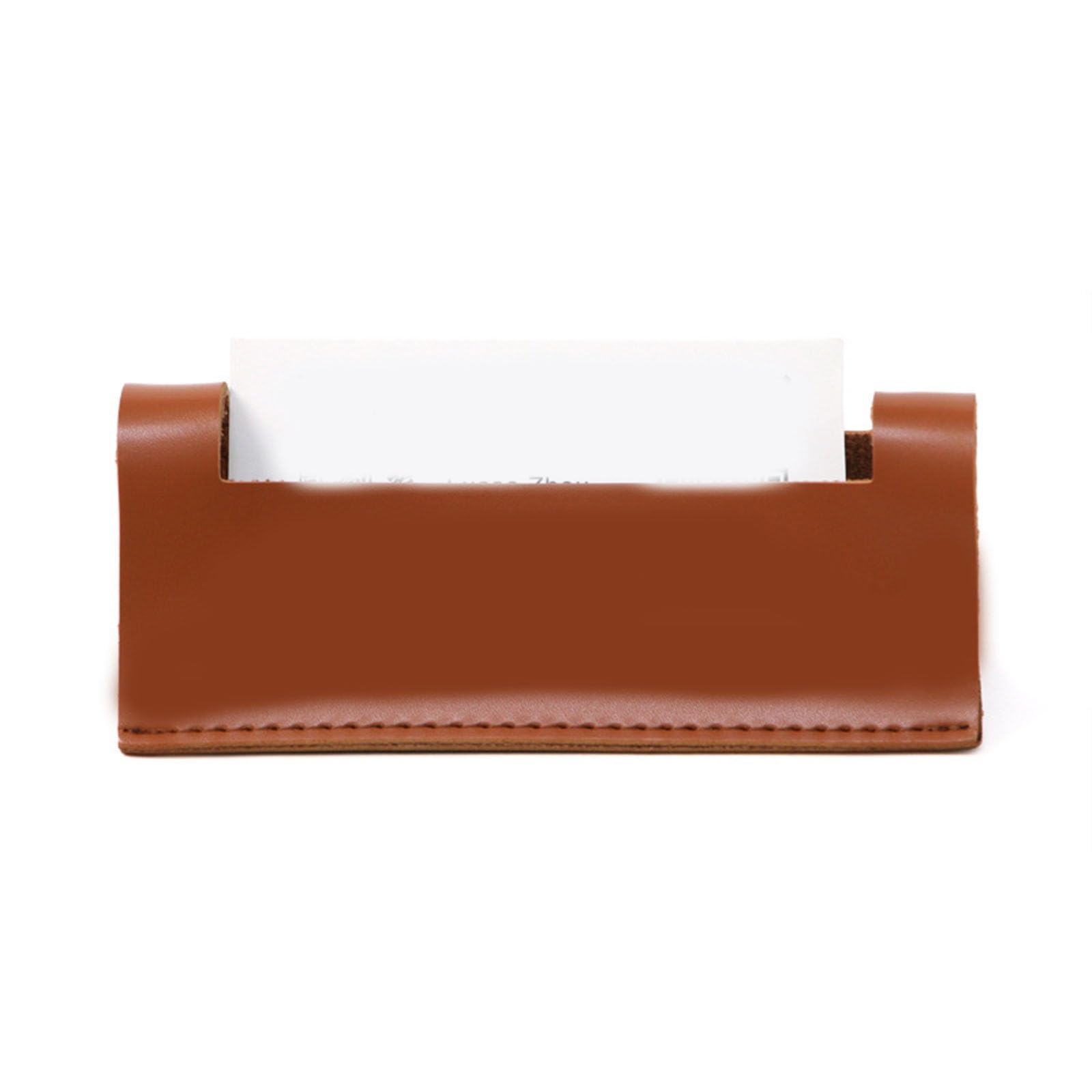 Wcxozerty Brown Business Card Holder Business Card Holder Desk Name Case Office For Office Home(Brown)