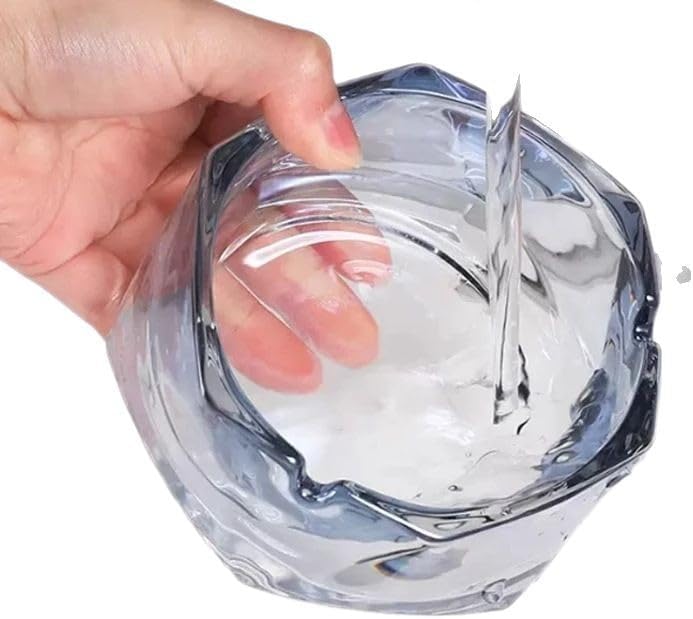 Simple crystal glass ashtray