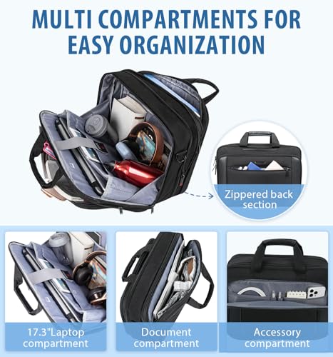 EMPSIGN Expandable 17.3 Inch Canvas Briefcase