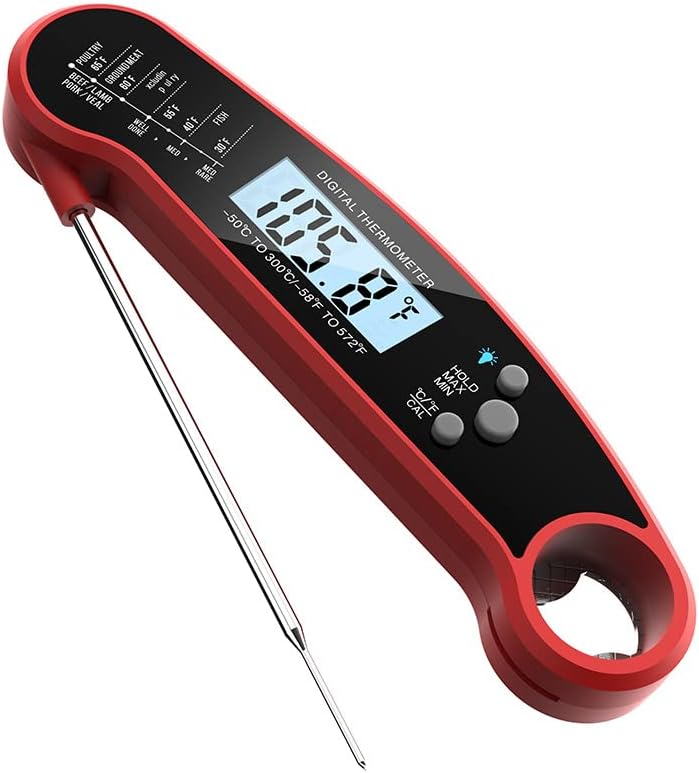review Digital Meat Thermometer, Portable Probe, Digital Temperature Sensor for Cooking Food Kitchen BBQ Water Milk Oil Liquid Oven