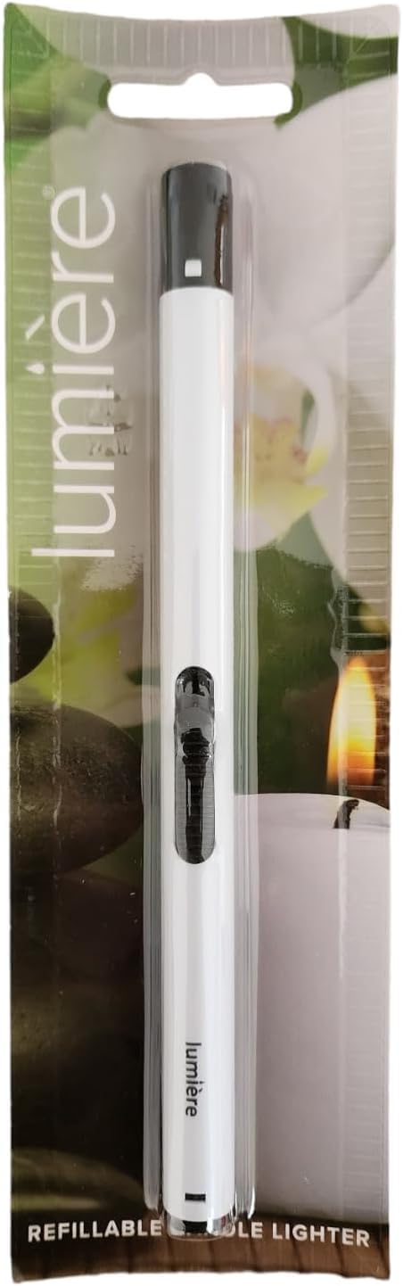 Candel Lumiere Refillable Lighter for Candle BBQ Camping (White)