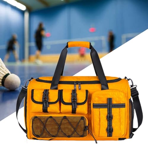 Travel Duffle Bag Sports Gym Bag Men Women for Clothing Sports Backpack Shoulder Bag for Exercise Weekend Fitness Outdoor(Yellow)2