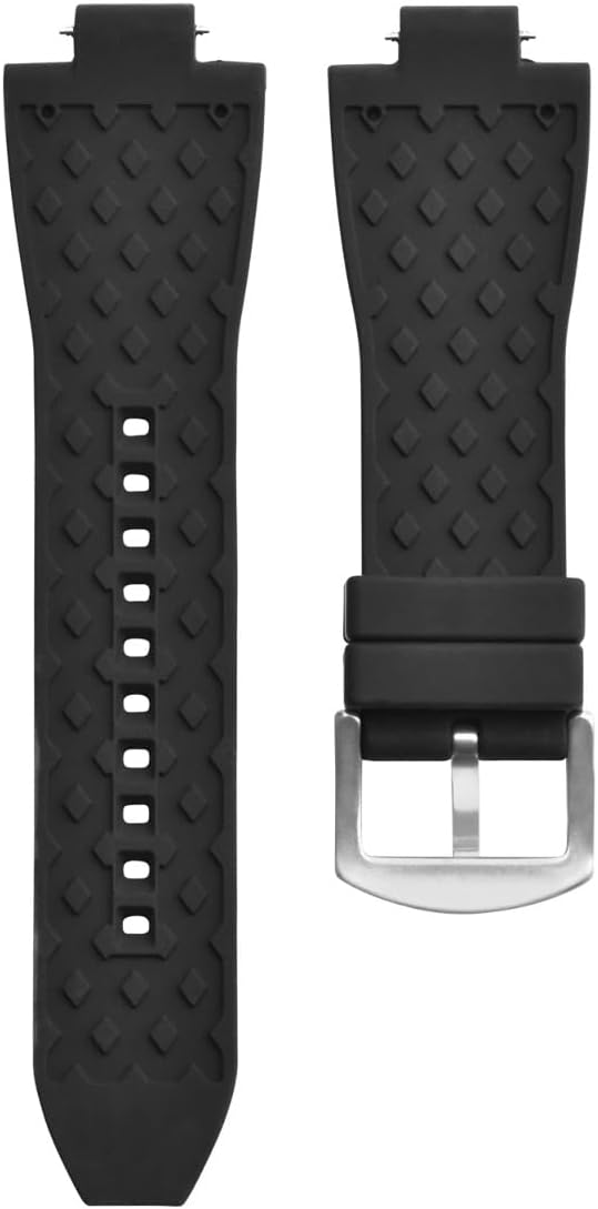Ewatchparts Rubber Watch Band Strap Compatible With Michael Kors Mk9016 Mk8295 Mk8511 Mk8296 Mk8325 Black