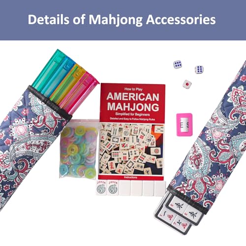Juego de Mahjong Americano con Tapete y Accesorios miniatura 4