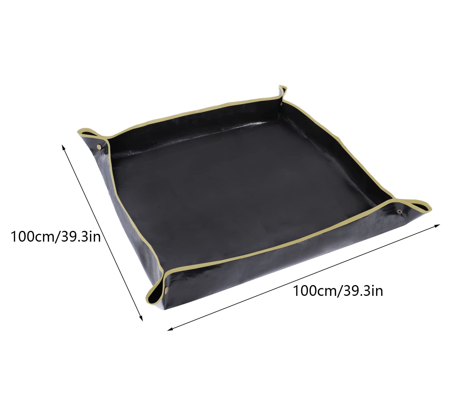 Klmnop Umtopfmatte 100x100 Cm – Wasserdicht, Mit Tragegriffen, Schwarz, Für Innen & Außen
