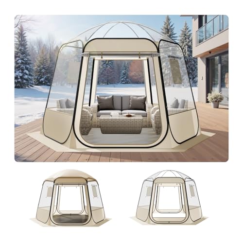 VEVOR Pop-up-Bubble-Zelt, 305 x 275 x 220 cm, transparentes Campingzelt, Garten-Kuppel-Iglu-Zelt mit Fenstern, Sportzelt, 540°-Panoramablick, für 4–8 Personen, Terrasse, Hinterhof