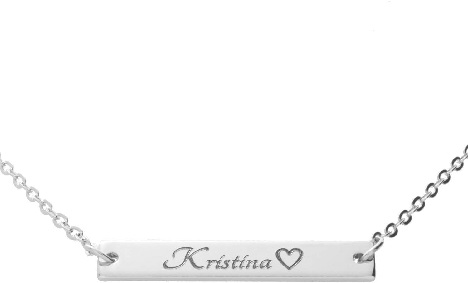 Petite Boutique Customizable Your Name Absolute Bar Necklace Personalized Gift Custom Jewelry Plated