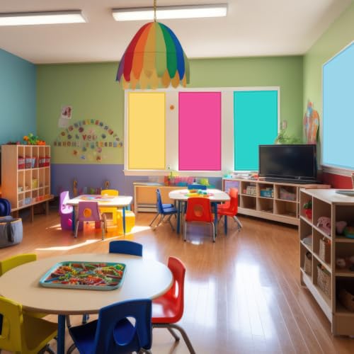 Image of 6 Pcs Light Covers for Ceiling Lights Classroom,Colorful 3 | Magnetic Light Covers Classroom Filters, 4 x 2 ft, Room Office School Supplies, Reduces Fluorescent /LED Glare and Eye Strain